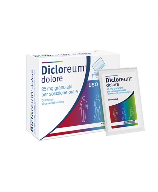 Dicloreum Dolore 25mg Granulato Per Soluzione Orale 10 Bustine - Farmacia Rossi2 - Farmacia Rossi 