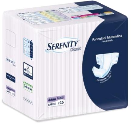 PANNOLONE PER INCONTINENZA A MUTANDINA SERENITY CLASSIC FORMATO MAXI TAGLIA LARGE 15 PEZZI - Farmacia Rossi2 - Farmacia Rossi 
