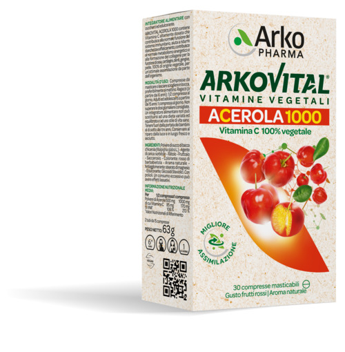 ARKOVITAL ACEROLA 1000 30 COMPRESSE MASTICABILI - Farmacia Rossi2 - Farmacia Rossi 