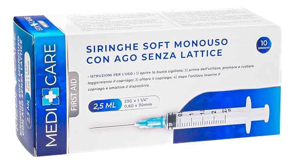 SIRINGA SOFT CAPACITA' 2,5ML AGO GAUGE 23 CONFEZIONE 10 PEZZI GAMMADIS - Farmacia Rossi2 - Farmacia Rossi 