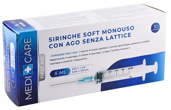 SIRINGA SOFT CAPACITA' 5ML AGO GAUGE 23 CONFEZIONE 10 PEZZI GAMMADIS - Farmacia Rossi2 - Farmacia Rossi 
