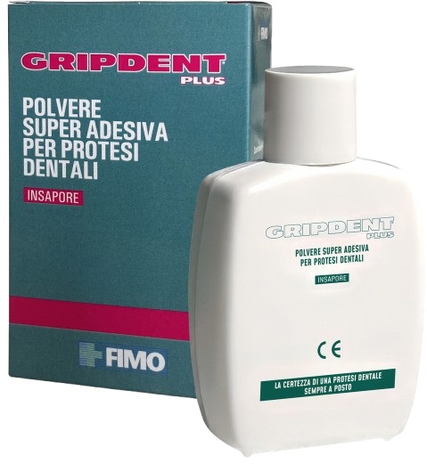 GRIPDENT PLUS POLVERE SUPER ADESIVA PER PROTESI DENTALI 40 G - Farmacia Rossi2 - Farmacia Rossi 