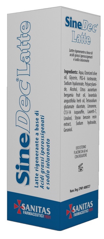 EMULSIONE PROFUMATA CONTENENTE OLIO OSSIGENATO PER PREVENZIONE E MEDICAZIONE DELLE ULCERE DA DECUBITO DI GRADO I SU PELLE INTEGRA SINEDEC LATTE 60ML - Farmacia Rossi2 - Farmacia Rossi 