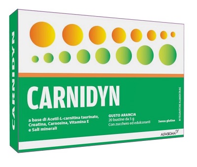 CARNIDYN 20 BUSTINE DA 5 G GUSTO ARANCIA - Farmacia Rossi2 - Farmacia Rossi 