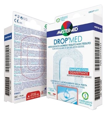 MEDICAZIONE COMPRESSA AUTOADESIVA DERMOATTIVA IPOALLERGENICA AERATA MASTER-AID DROP MED 10,5X18 5 PEZZI - Farmacia Rossi2 - Farmacia Rossi 