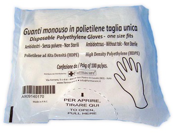 GUANTO MONOUSO IN PVC MISURA UNICA 100 PEZZI - Farmacia Rossi2 - Farmacia Rossi 