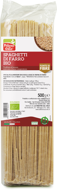 SPAGHETTI DI FARRO BIO 500 G - Farmacia Rossi2 - Farmacia Rossi 