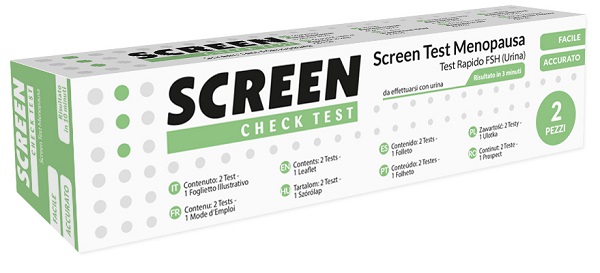 TEST RAPIDO PER L'INDIVIDUAZIONE DI FSH NELL'URINA CHE AIUTA AD INDIVIDUARE LA MENOPAUSA SCREEN CHECK TEST MENOPAUSA/FSH 2 PEZZI - Farmacia Rossi2 - Farmacia Rossi 