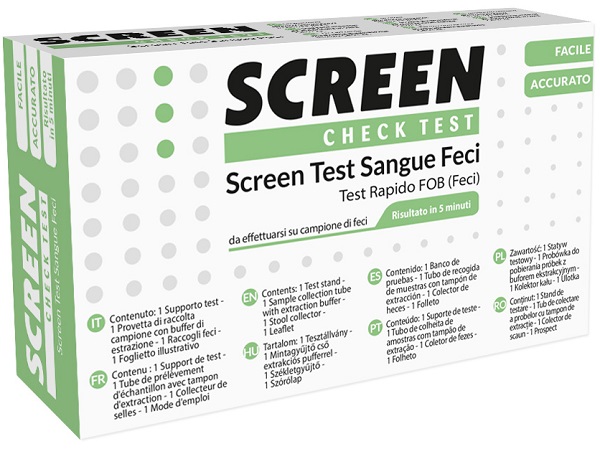 TEST RAPIDO CHE RILEVA LA PRESENZA DI SANGUE OCCULTO NELLE FECI 1 PEZZI SCREEN TEST SANGUE FECI 1 PEZZO - Farmacia Rossi2 - Farmacia Rossi 