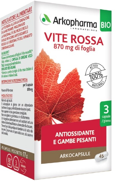 ARKO CAPSULE VITE ROSSA 45 CAPSULE - Farmacia Rossi2 - Farmacia Rossi 