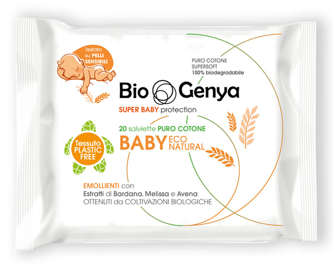 BIOGENYA ECO NATURAL SALVIETTINA BABY COTONE 20 PEZZI - Farmacia Rossi2 - Farmacia Rossi 