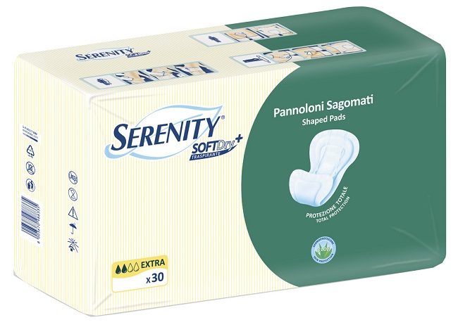 PANNOLONE PER INCONTINENZA SAGOMATO SERENITY SOFTDRY+ ALOE EXTRA 30 PEZZI - Farmacia Rossi2 - Farmacia Rossi 