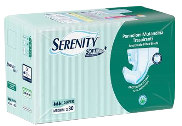 PANNOLONE PER INCONTINENZA A MUTANDINA SERENITY SOFTDRY+ ALOE SUPER MEDIUM 30 PEZZI - Farmacia Rossi2 - Farmacia Rossi 