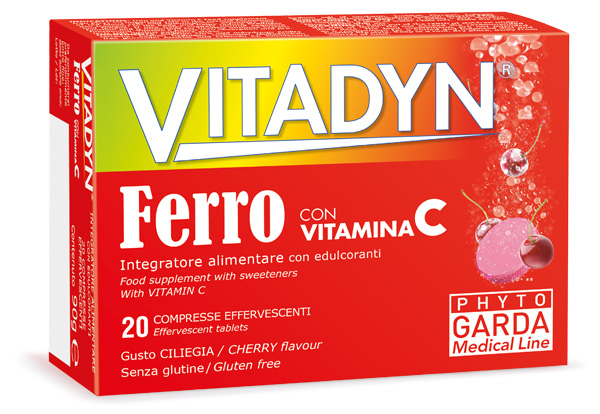 VITADYN FERRO + VITAMINA C 20 COMPRESSE EFFERVESCENTI - Farmacia Rossi2 - Farmacia Rossi 