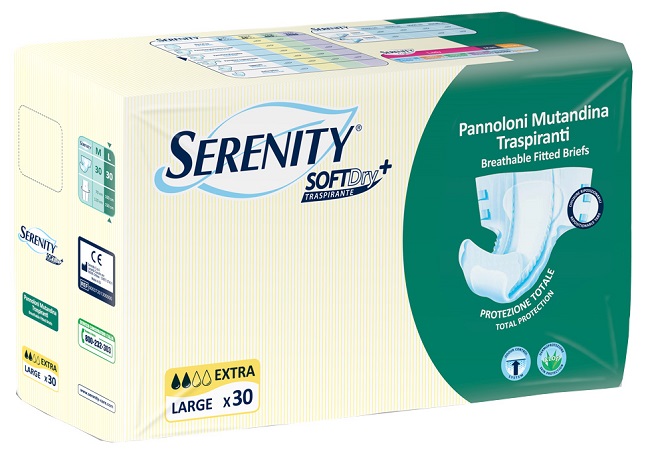 PANNOLONE MUTANDINA PER INCONTINENZA SERENITY SOFTDRY+ EXTRA TAGLIA LARGE 30 PEZZI - Farmacia Rossi2 - Farmacia Rossi 