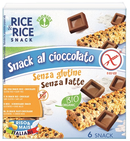 RICE&RICE SNACK DI RISO AL CIOCCOLATO 6 X 21 G SENZA LIEVITO - Farmacia Rossi2 - Farmacia Rossi 