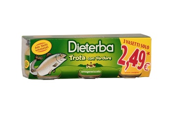 DIETERBA OMOGENEIZZATO TROTA 3 PEZZI 80 G - Farmacia Rossi2 - Farmacia Rossi 