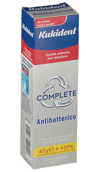 KUKIDENT COMPLETE CREMA ADESIVA PER PROTESI DENTARIE CON ANTIBATTERICO 47 G - Farmacia Rossi2 - Farmacia Rossi 