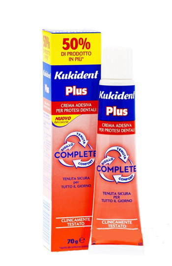 KUKIDENT PLUS COMPLETE CREMA ADESIVA PER PROTESI DENTARIE 70 G - Farmacia Rossi2 - Farmacia Rossi 