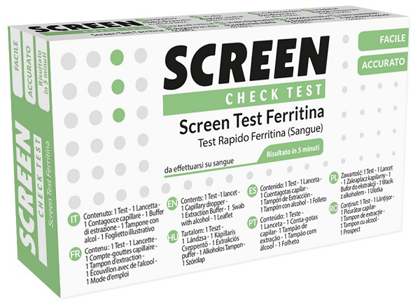 TEST RAPIDO PER L'INDIVIDUAZIONE DI FERRITINA NEL SANGUE PER L'ANEMIA DA CARENZA DI FERRO SCREEN CHECK TEST ANEMIA/FERRITINA - Farmacia Rossi2 - Farmacia Rossi 