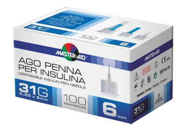 AGO PER PENNA DA INSULINA MASTER-AID 31 GAUGE 6 MM 100 PEZZI - Farmacia Rossi2 - Farmacia Rossi 