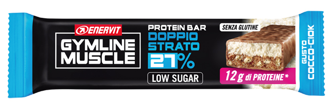 ENERVIT GYMLINE MUSCLE PROTEIN BAR 27% DOPPIO STRATO COCCO-CIOK 1 PEZZO - Farmacia Rossi2 - Farmacia Rossi 