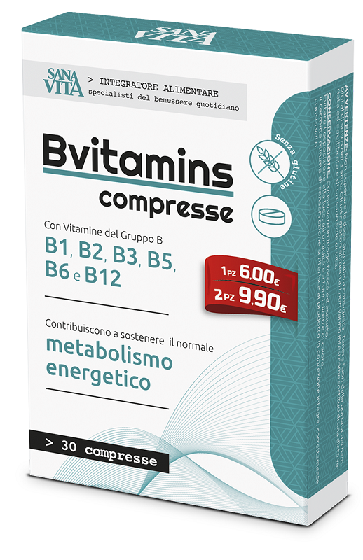 SANAVITA B-VITAMINS 30 COMPRESSE - Farmacia Rossi2 - Farmacia Rossi 
