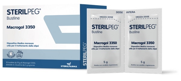 STERILPEG MACROGOL 3350 10 BUSTINE BIPARTITE 10 G - Farmacia Rossi2 - Farmacia Rossi 