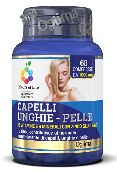 COLOURS OF LIFE CAPELLI UNGHIE PELLE 60 COMPRESSE 1000 MG - Farmacia Rossi2 - Farmacia Rossi 
