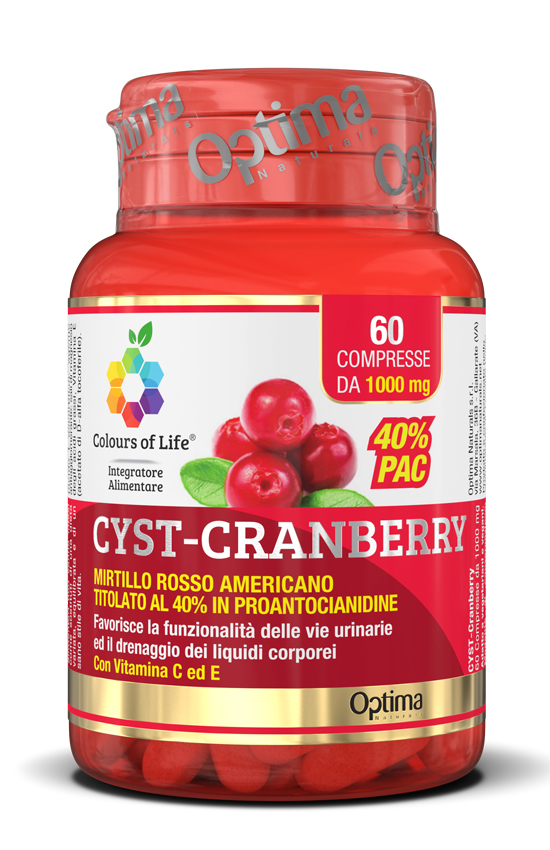 COLOURS OF LIFE CYST-CRANBERRY CON VITAMINA C E 60 COMPRESSE 1000 MG - Farmacia Rossi2 - Farmacia Rossi 