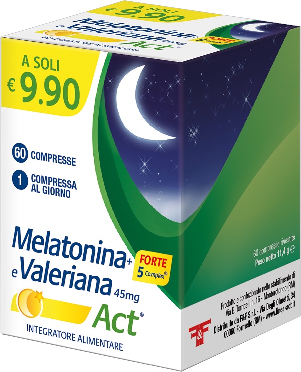 MELATONINA+FORTE 5 COMPLEX E VALERIANA ACT 60 COMPRESSE - Farmacia Rossi2 - Farmacia Rossi 