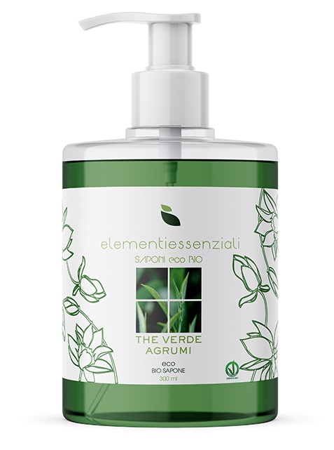 ELEMENTIESSENZIALI SAPONE ECO BIO THE VERDE AGRUMI 300ML - Farmacia Rossi2 - Farmacia Rossi 