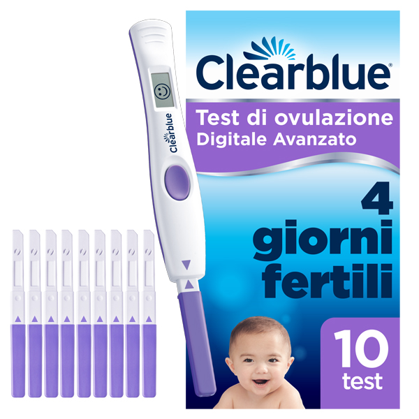 TEST DI OVULAZIONE CLEARBLUE DIGITALE AVANZATO 10 PEZZI - Farmacia Rossi2 - Farmacia Rossi 