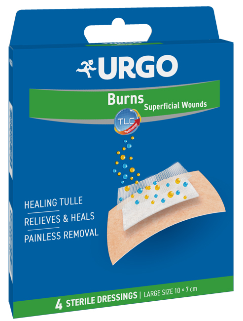 URGO CEROTTO PER USTIONI E FERITE 100X70 MM 4 PEZZI - Farmacia Rossi2 - Farmacia Rossi 
