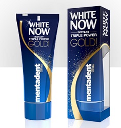 MENTADENT DENTIFRICIO WHITE NOW TRIPLE POWER GOLD 50 ML - Farmacia Rossi2 - Farmacia Rossi 