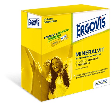 ERGOVIS MINERALVIT 20 BUSTE OROSOLUBILI 30 G - Farmacia Rossi2 - Farmacia Rossi 