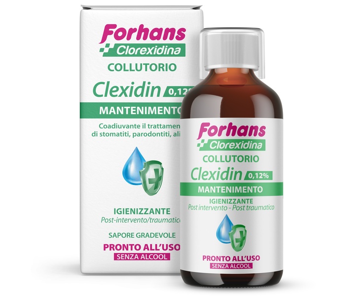 FORHANS COLLUTORIO CON CLOREXIDINA 0,12 CLEXIDIN SENZA ALCOOL 200 ML - Farmacia Rossi2 - Farmacia Rossi 