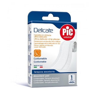 CEROTTO PIC DELICATE STRISCIA BIANCA CON TAMPONE ANTIBATTERICO CM 8X0,5 M - Farmacia Rossi2 - Farmacia Rossi 