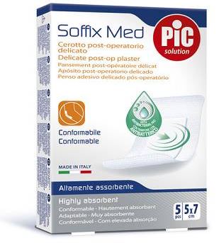 CEROTTO PIC SOFFIX MED IN TNT CON TAMPONE CENTRALE ASSORBENTE STERILE MONOUSO 5X7 CM ANTIBATTERICO 5 PEZZI - Farmacia Rossi2 - Farmacia Rossi 
