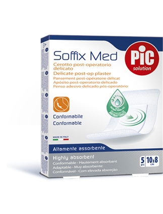 CEROTTO PIC SOFFIX MED IN TNT CON TAMPONE CENTRALE ASSORBENTE STERILE MONOUSO 10X8 CM ANTIBATTERICO 5 PEZZI - Farmacia Rossi2 - Farmacia Rossi 