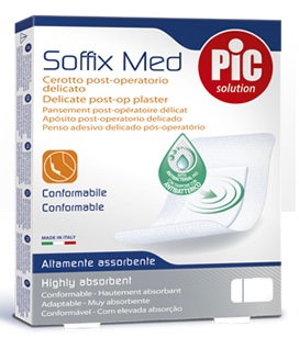 CEROTTO PIC SOFFIX MED IN TNT CON TAMPONE CENTRALE ASSORBENTE STERILE MONOUSO STERILE 25X10 CM ANTIBATTERICO 3 PEZZI - Farmacia Rossi2 - Farmacia Rossi 