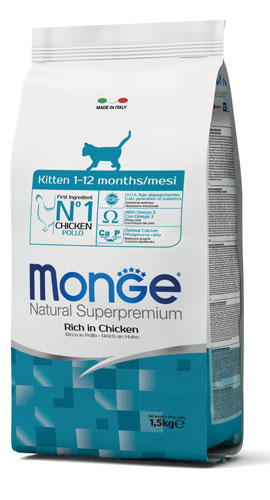 MONGE NATURAL SUPERPREMIUM SECCO GATTO KITTEN 1/12 MONTHS 1,5 KG - Farmacia Rossi2 - Farmacia Rossi 