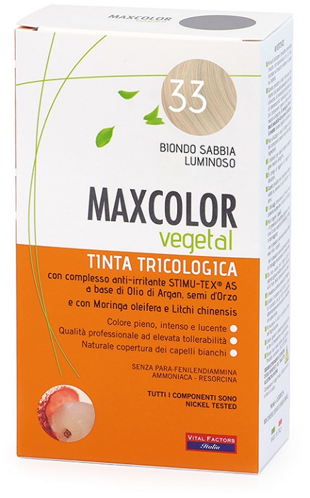 MAX COLOR VEGETAL 33 BIONDO SABBIA LUMINOSO 140 ML - Farmacia Rossi2 - Farmacia Rossi 