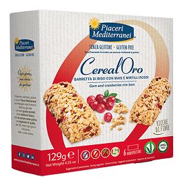 PIACERI MEDITERRANEI CEREALORO BARRETTA DI RISO CON MAIS E MIRTILLI ROSSI 6 PEZZI DA 21,5 G - Farmacia Rossi2 - Farmacia Rossi 