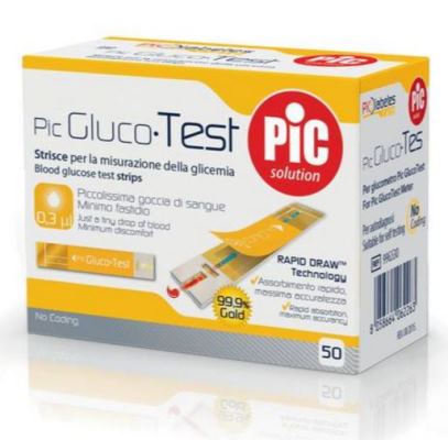 STRISCE MISURAZIONE GLICEMIA PIC GLUCOTEST 50 PEZZI - Farmacia Rossi2 - Farmacia Rossi 