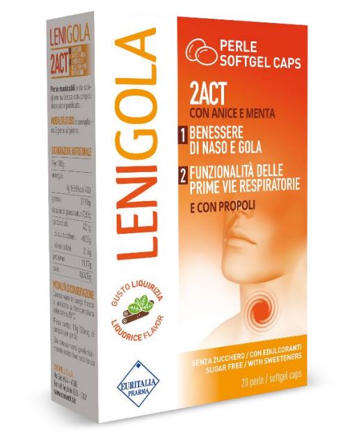LENIGOLA 20 PERLE SOFTGEL CAPS LIQUIRIZIA - Farmacia Rossi2 - Farmacia Rossi 