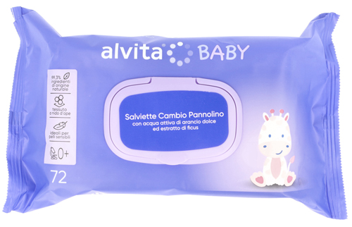 ALVITA BABY SALVIETTE CAMBIO PANNOLINO 72 PEZZI - Farmacia Rossi2 - Farmacia Rossi 