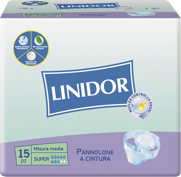 PANNOLONE LINIDOR SUPER PANNOLINO A CINTURA MM 15 PEZZI - Farmacia Rossi2 - Farmacia Rossi 