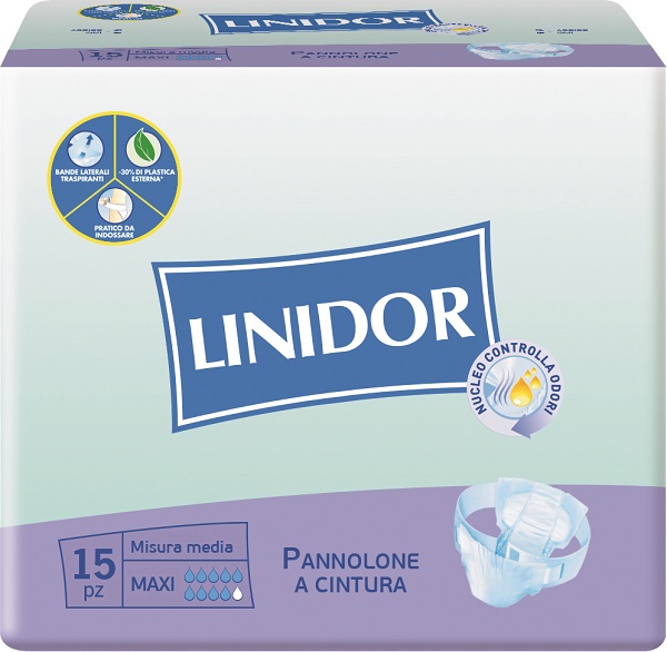 PANNOLONE LINIDOR A CINTURA MAXI MISURA MEDIA 15 PEZZI - Farmacia Rossi2 - Farmacia Rossi 