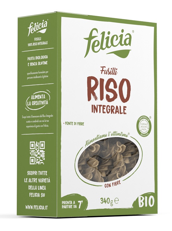 FELICIA BIO RISO INTEGRALE FUSILLI 340 G - Farmacia Rossi2 - Farmacia Rossi 